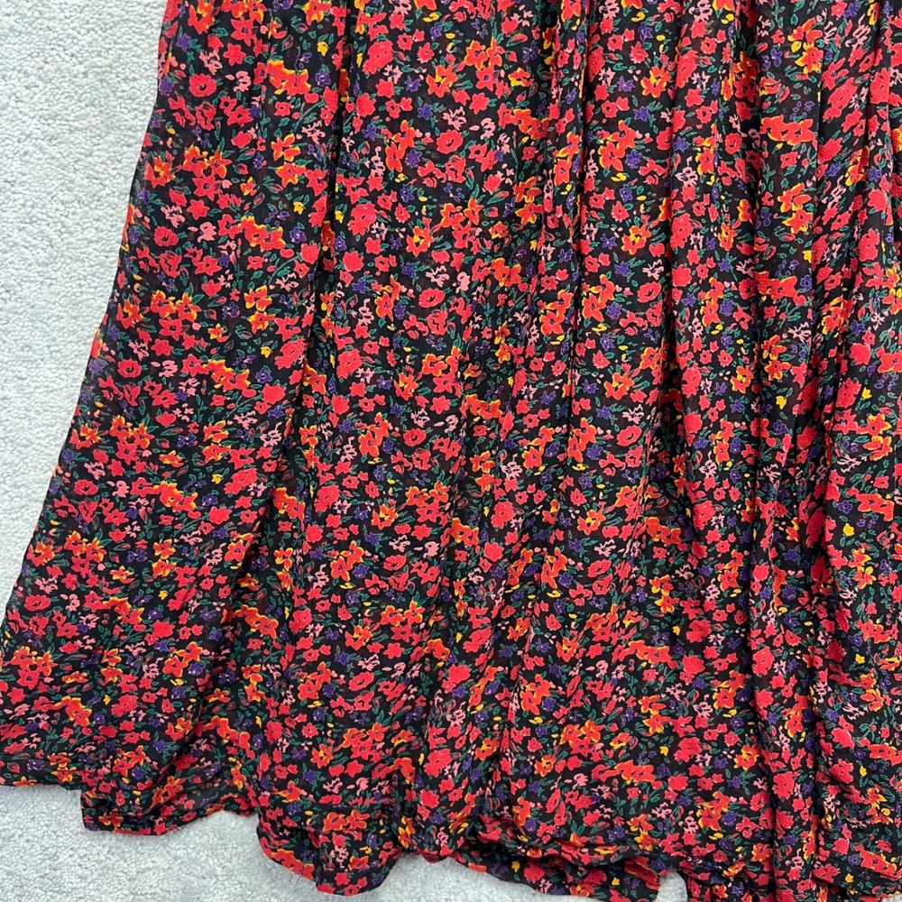 VINTAGE GAP Maxi Skirt Womens Large Multicolor Rayon Floral Ditsy Boho Flowy - Picture 3 of 12